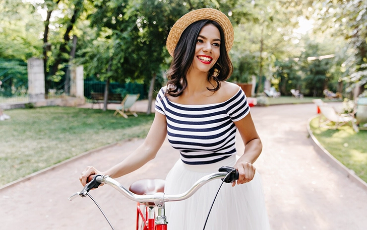 french woman bicycle