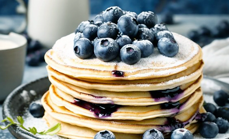 Almond Pancakes With Blueberries