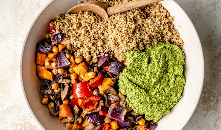 Chickpea Salad With Pesto and Quinoa
