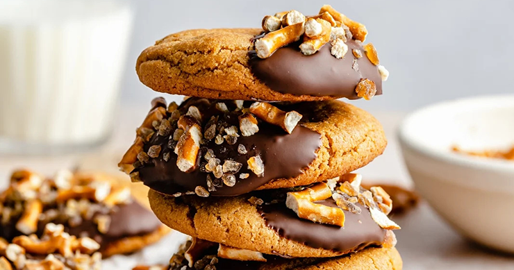 Chocolate Dipped Peanut Butter Cookies
