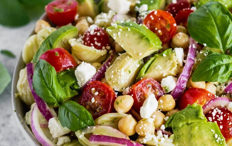 Pasta Salad With Chickpea, Avocado and Tomato